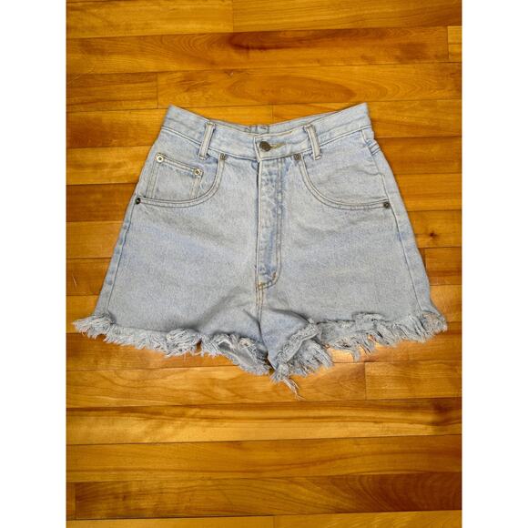 Vintage Jean Shorts, Nada Nuff High Rise Light Wash, W24", 80s 90s, Cutoffs XS - Picture 2 of 10